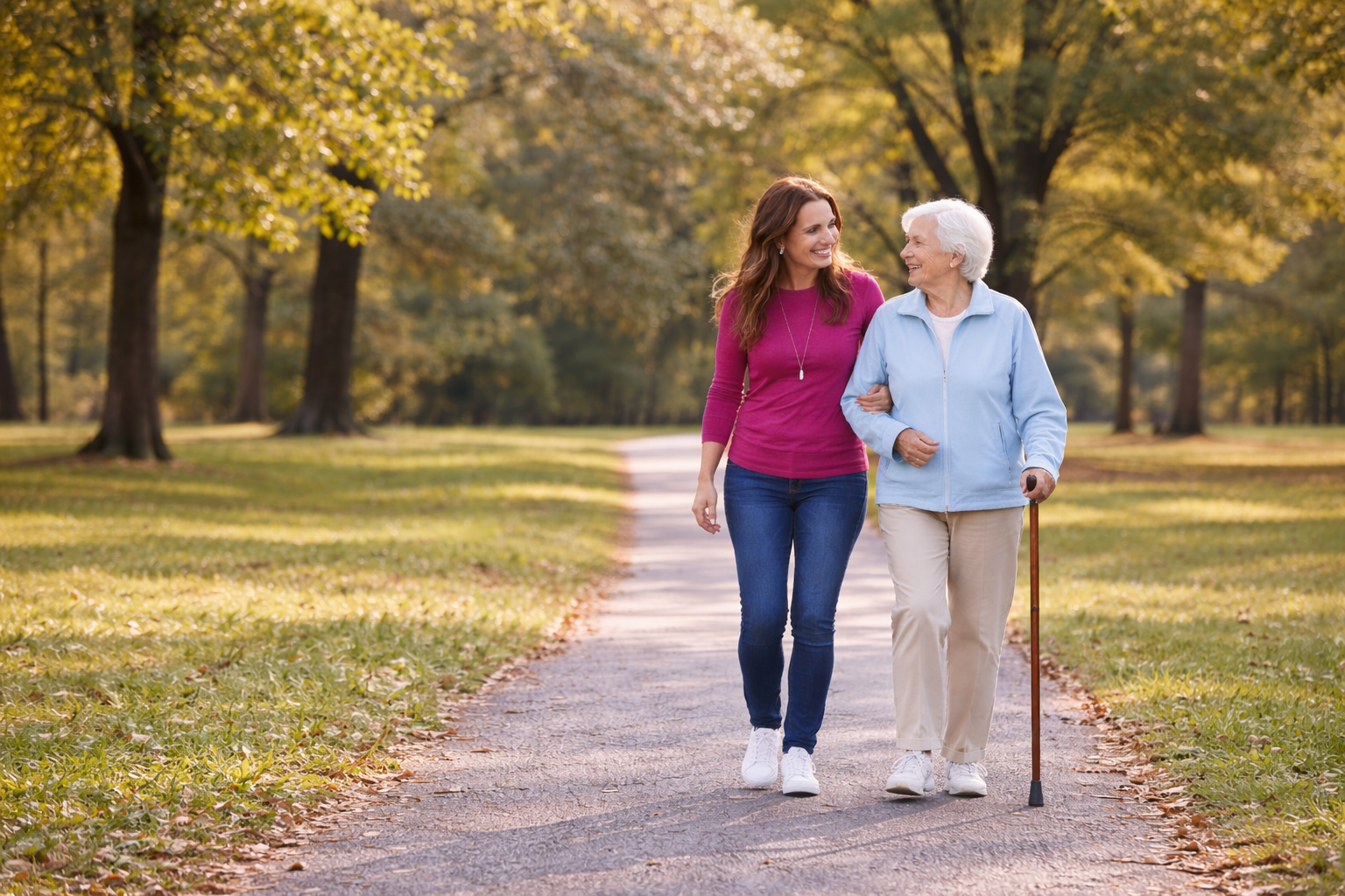senior taking a walk